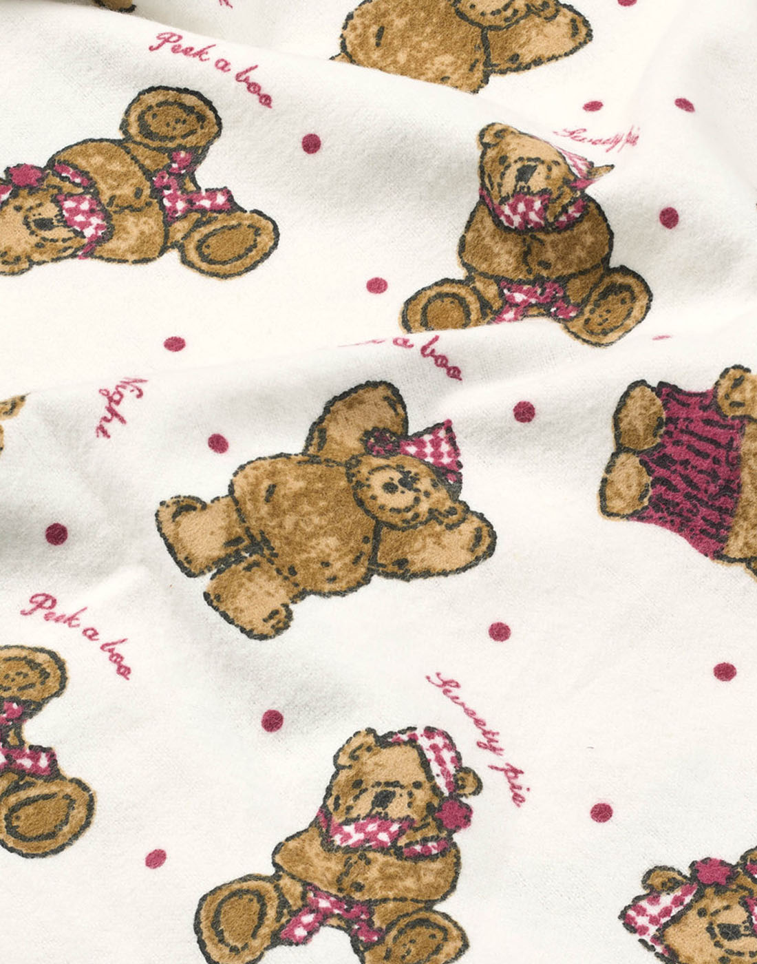 lady avenue flanell pysjamas teddybjørn