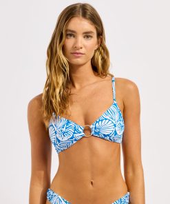 seafolly c shells bikinitopp bralette blå