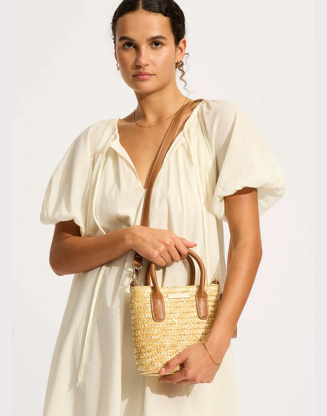 seafolly carried away micro tote bag natural