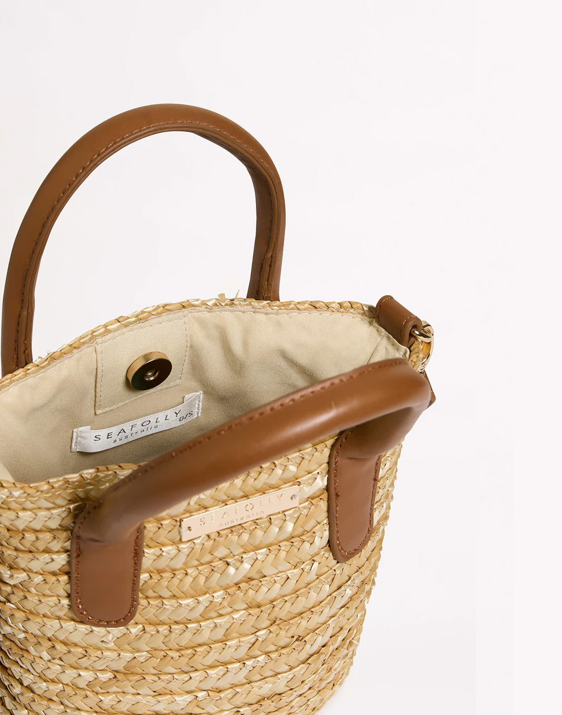 seafolly carried away micro tote bag natural