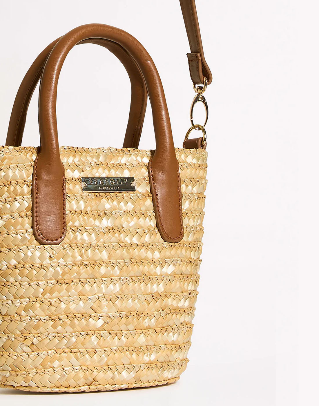 seafolly carried away micro tote bag natural