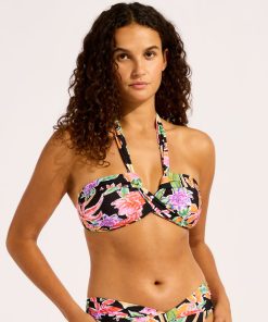 seafolly hothouse bandeau bikinitopp svart