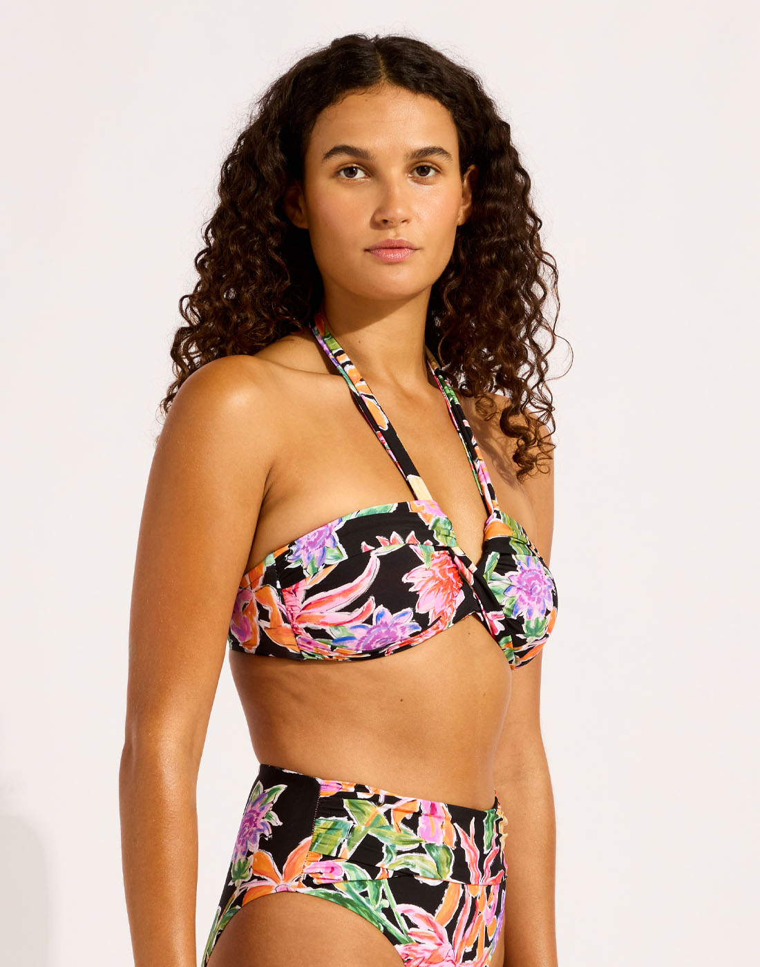 seafolly hothouse bandeau bikinitopp svart