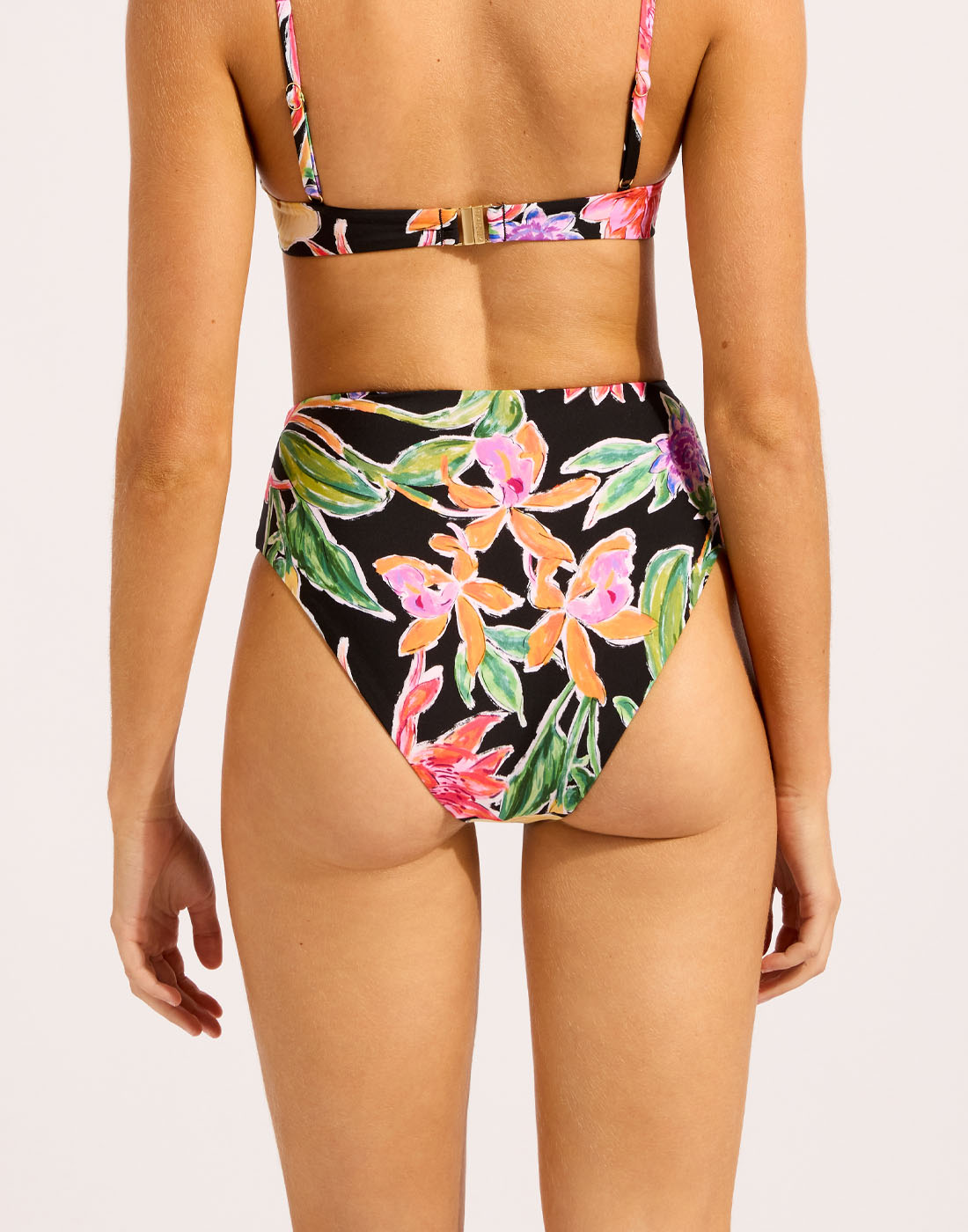 seafolly hothouse høy bikinitruse svart