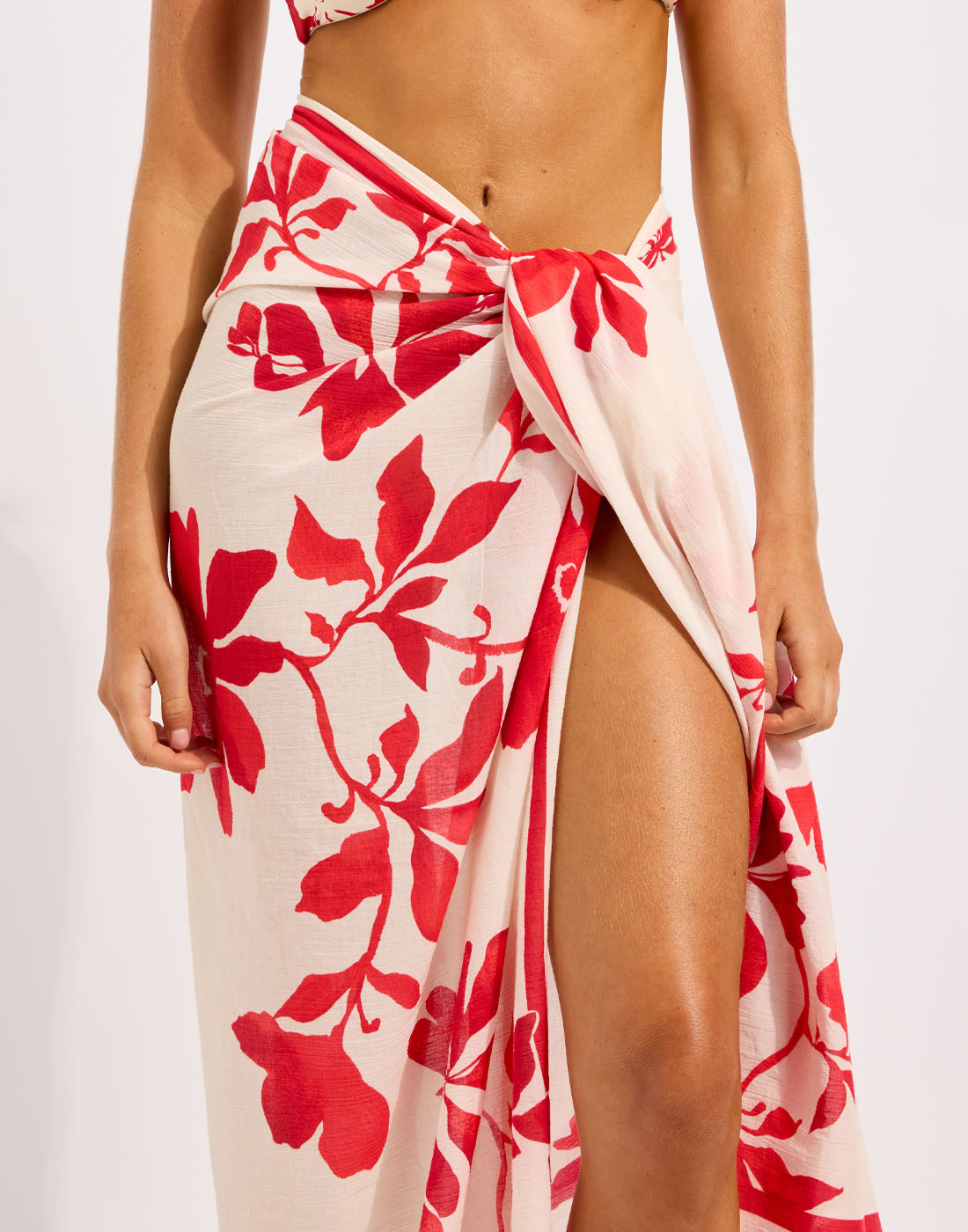 seafolly mayflower sarong rød hvit