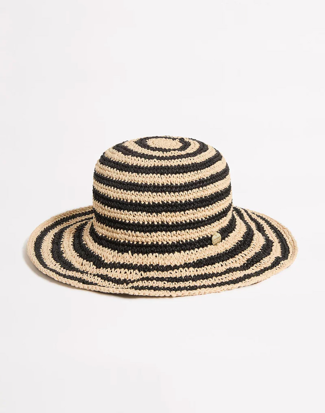 seafolly shadylady bucket hat natur black