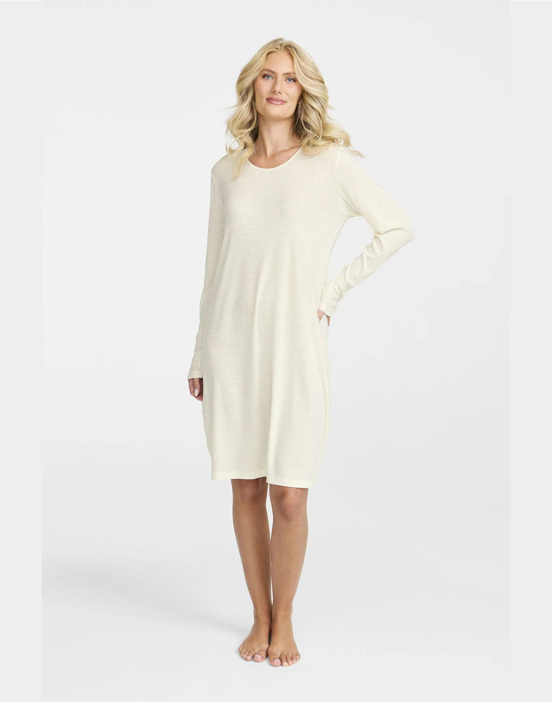 Damella victoria nattkjole merinoull ivory