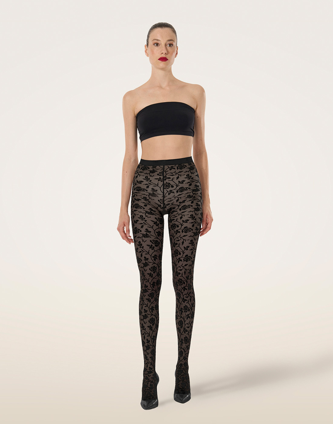 wolford floral pattern tights black