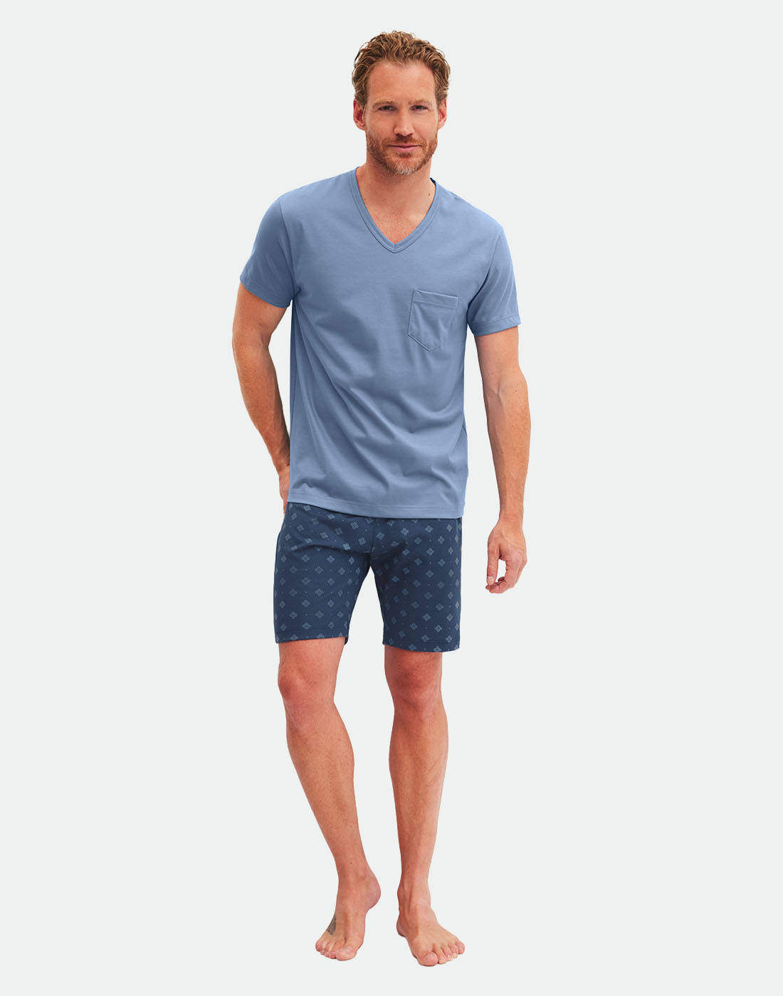 Calida relax imprint pysj med shorts coronet blue