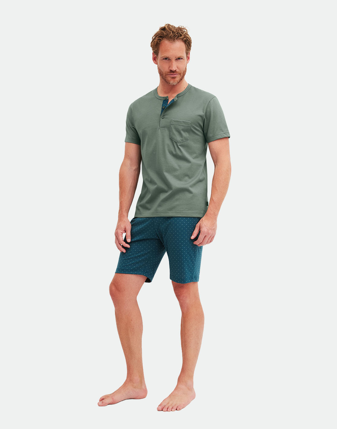 Calida relax imprint pysj med shorts laurel green