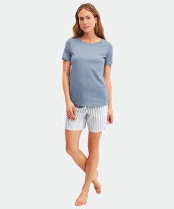 Calida striped dreams pysj med shorts aura blue