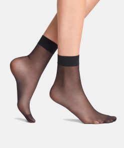 falke seidenglatt ankelsokk nylon blå