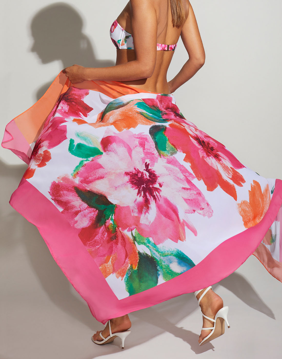 roidal pareo sjal pink flowers