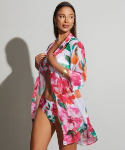 roidal strandskjorte pink flower