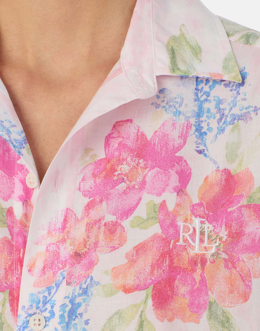 Ralph Lauren nattskjorte rosa blomster