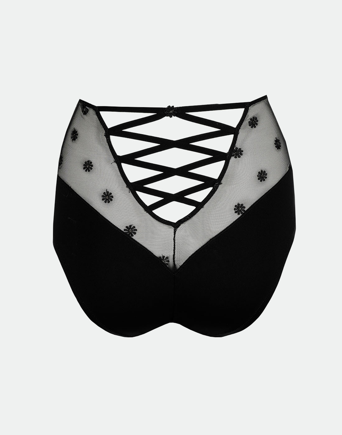 Marie jo daisy høy truse med snøring svart