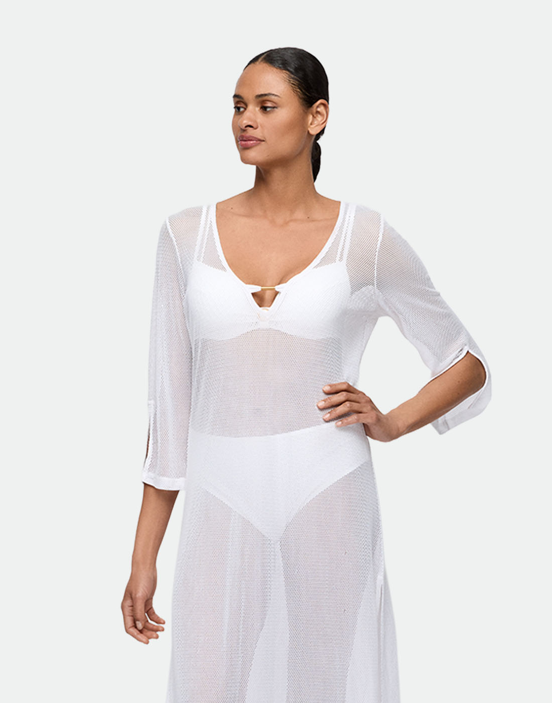 Marie jo swim taleah kaftan elfin white