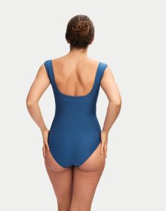 paula swordfish solid badedrakt linen blå