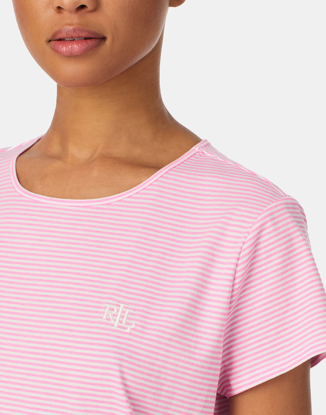 ralph lauren nattkjole rosa hvite striper