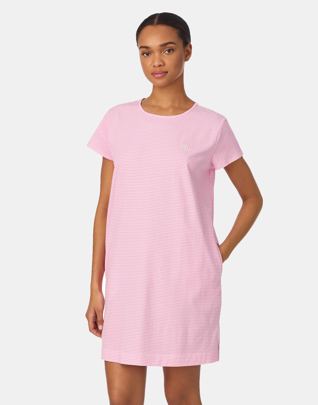 ralph lauren nattkjole rosa hvite striper