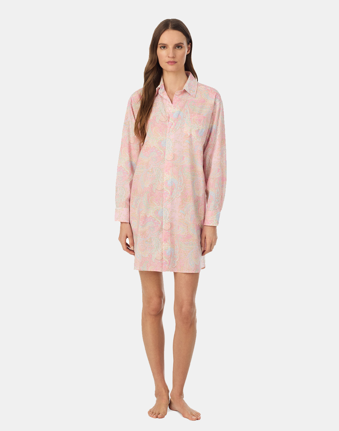 ralph lauren nattskjorte rosa mønster