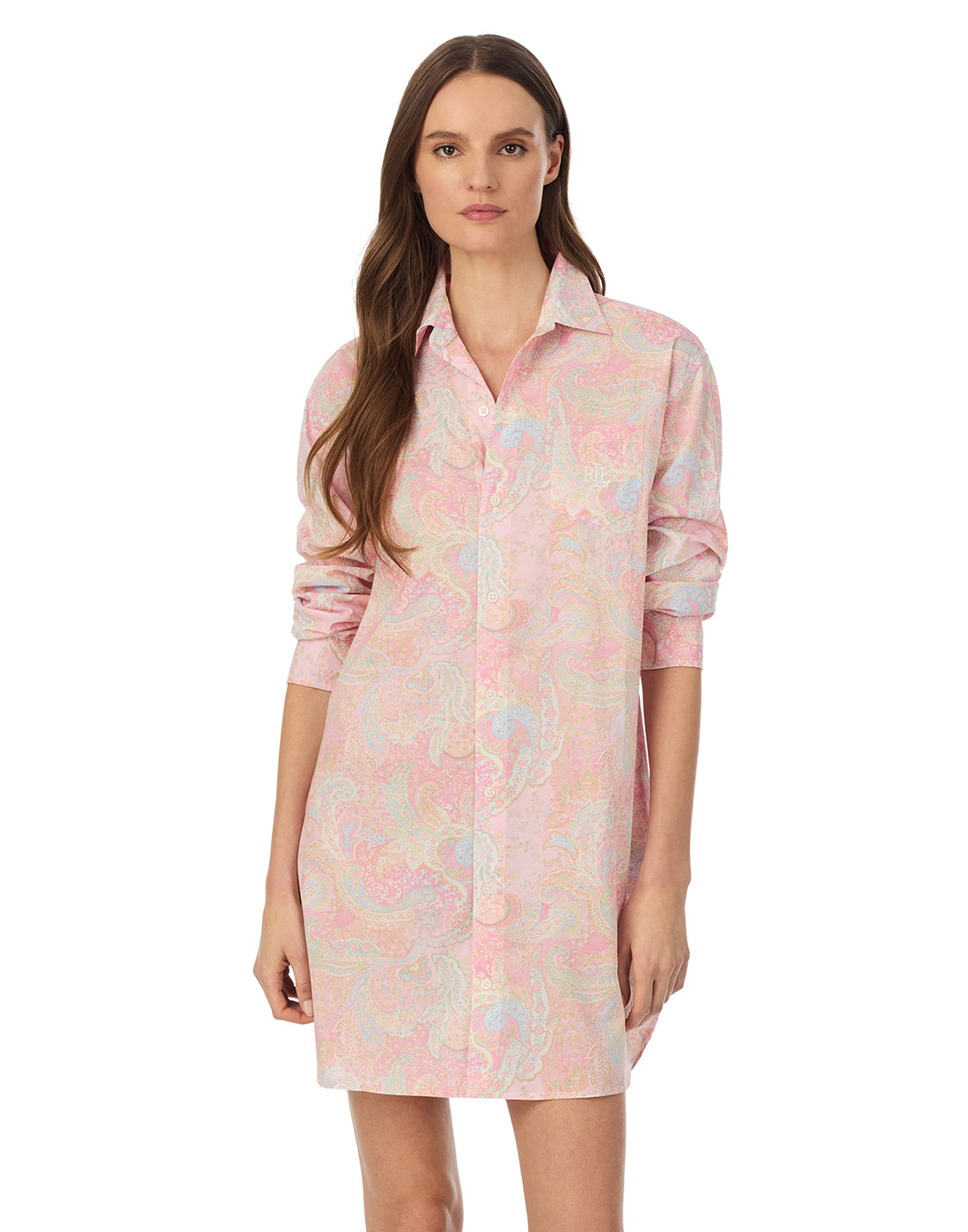 ralph lauren nattskjorte rosa mønster