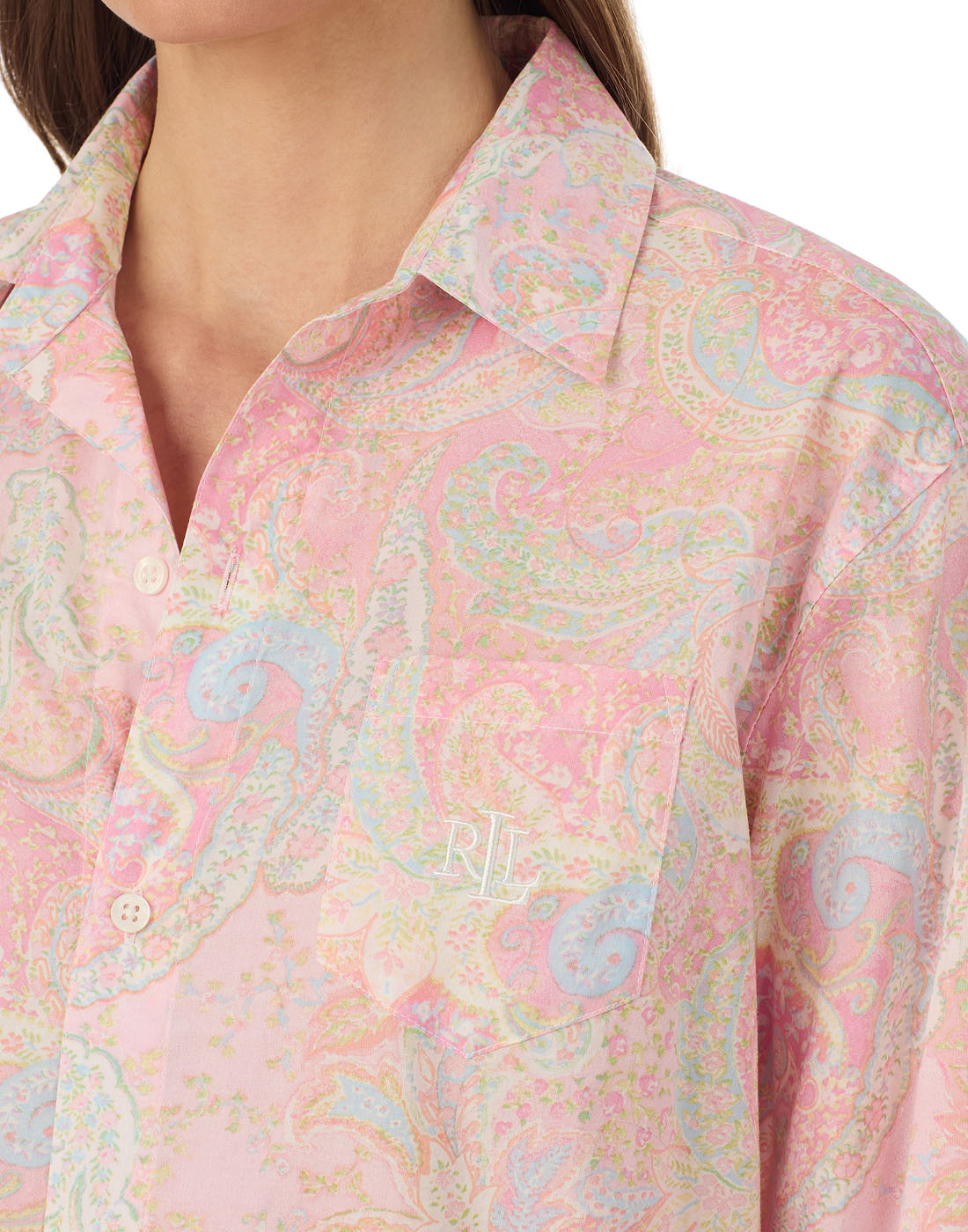 ralph lauren nattskjorte rosa mønster